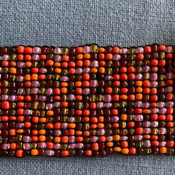 Beaded Belt with Wooden Buckle - Picture 3 of 5